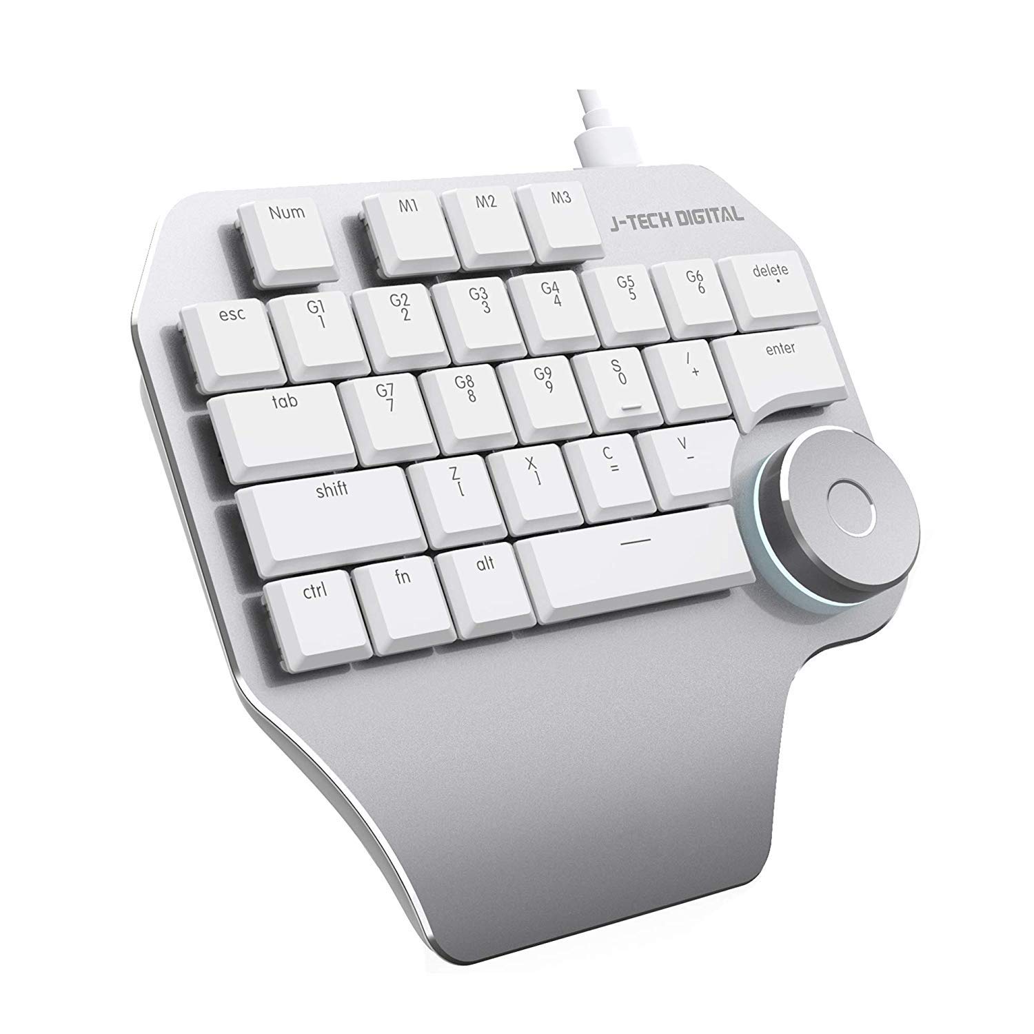 Designer Mechanical Keyboard Keypad – Backlit/Smart Knob(White) - Digital