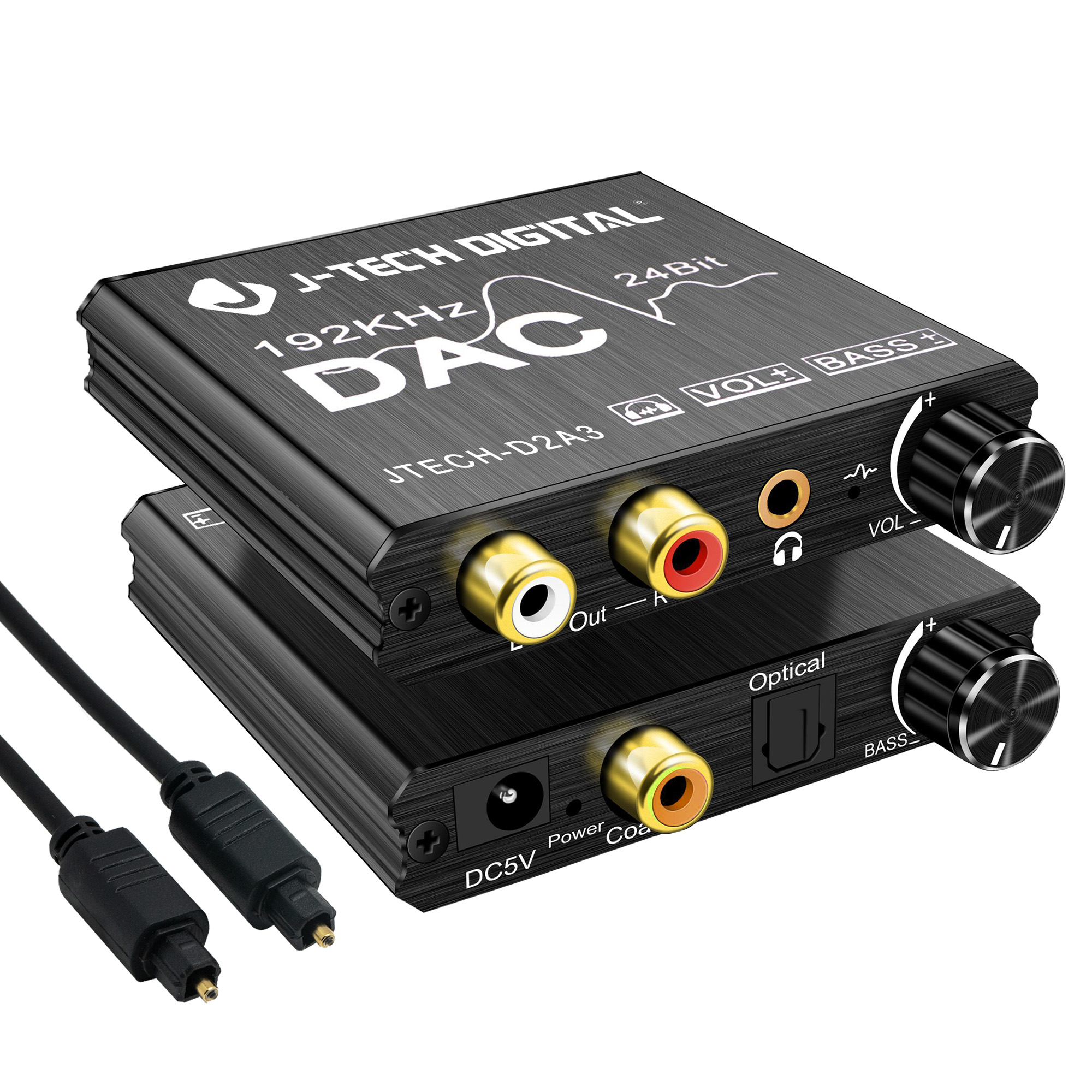 server Etna sponsor Digital to Analog Audio Converter DAC with Headphone Amplifier & Bass,  Volume Control (JTECH-D2A3) - J-Tech Digital